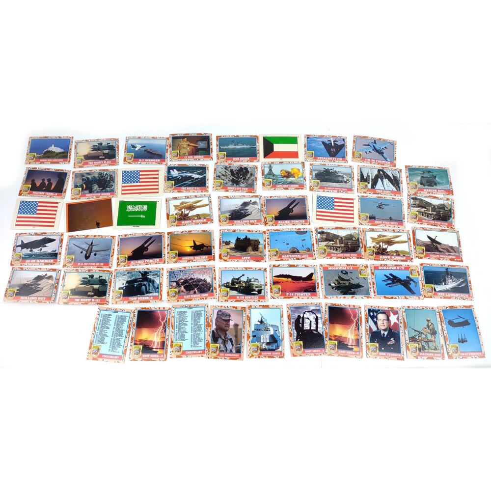Lot of 54 Desert Storm Military Trading Cards 1991 TOPPS Second Series
